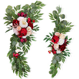 Maxbell 2Pcs Silk Floral Arrangement Arch Flowers for Tabletop Sign Decoration