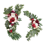 Maxbell 2Pcs Silk Floral Arrangement Arch Flowers for Tabletop Sign Decoration