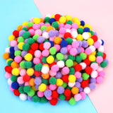 Maxbell Multicolor Pom Poms Balls DIY Material Kids DIY Arts Cat Toys Craft Making Dia 1cm 300Pcs