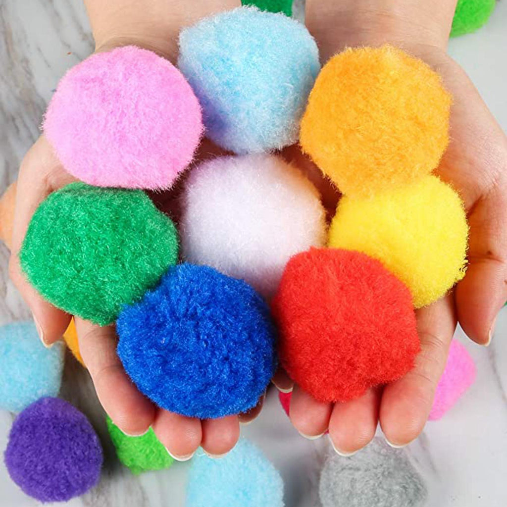 Maxbell Multicolor Pom Poms Balls DIY Material Kids DIY Arts Cat Toys Craft Making Dia 1cm 300Pcs