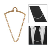 Maxbell Fashion Men Tie Chain Gold Plating Classic Gift Shirt Accessories Brooch