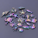 Maxbell 20Pcs Ocean Charms Pendants Mixed Ornaments for DIY Jewelry Making Earrings