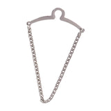 Maxbell Classic Men's Tie Chain Shirt Jewelry Single Loop Brooch Wedding Gift Silver