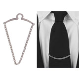 Maxbell Classic Men's Tie Chain Shirt Jewelry Single Loop Brooch Wedding Gift Silver