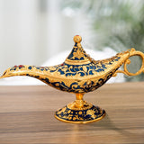 Maxbell Genie Aladdin Oil Lamp Wishing Light Pot Decor Home Photo Props Luxury Royal Blue