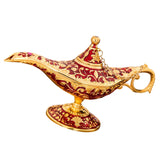 Maxbell Genie Aladdin Oil Lamp Wishing Light Pot Decor Home Photo Props Luxury Red