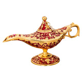 Maxbell Genie Aladdin Oil Lamp Wishing Light Pot Decor Home Photo Props Luxury Red