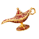 Maxbell Genie Aladdin Oil Lamp Wishing Light Pot Decor Home Photo Props Luxury Red