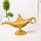 Maxbell Genie Aladdin Oil Lamp Wishing Light Pot Decor Home Photo Props Luxury Golden