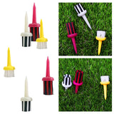 Maxbell Golf Tee Brush Type Plastic for Low Resistance Golf Accessory Yellow