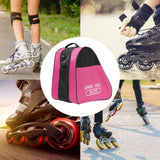 Maxbell Skating Shoes Bag Handbag Breathable 3 Layers Inline Skate Carry Bag Case Pink Half Mesh