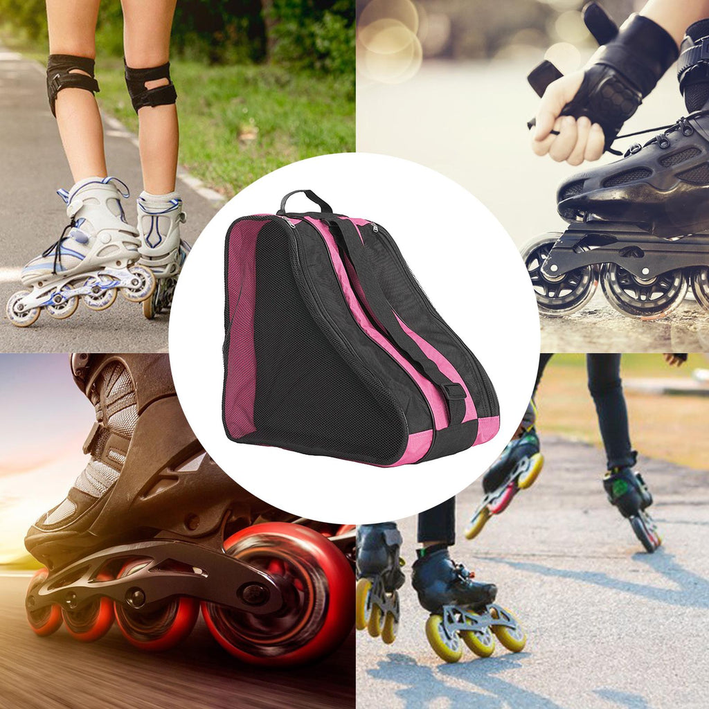 Maxbell Skating Shoes Bag Handbag Breathable 3 Layers Inline Skate Carry Bag Case Blue Mesh