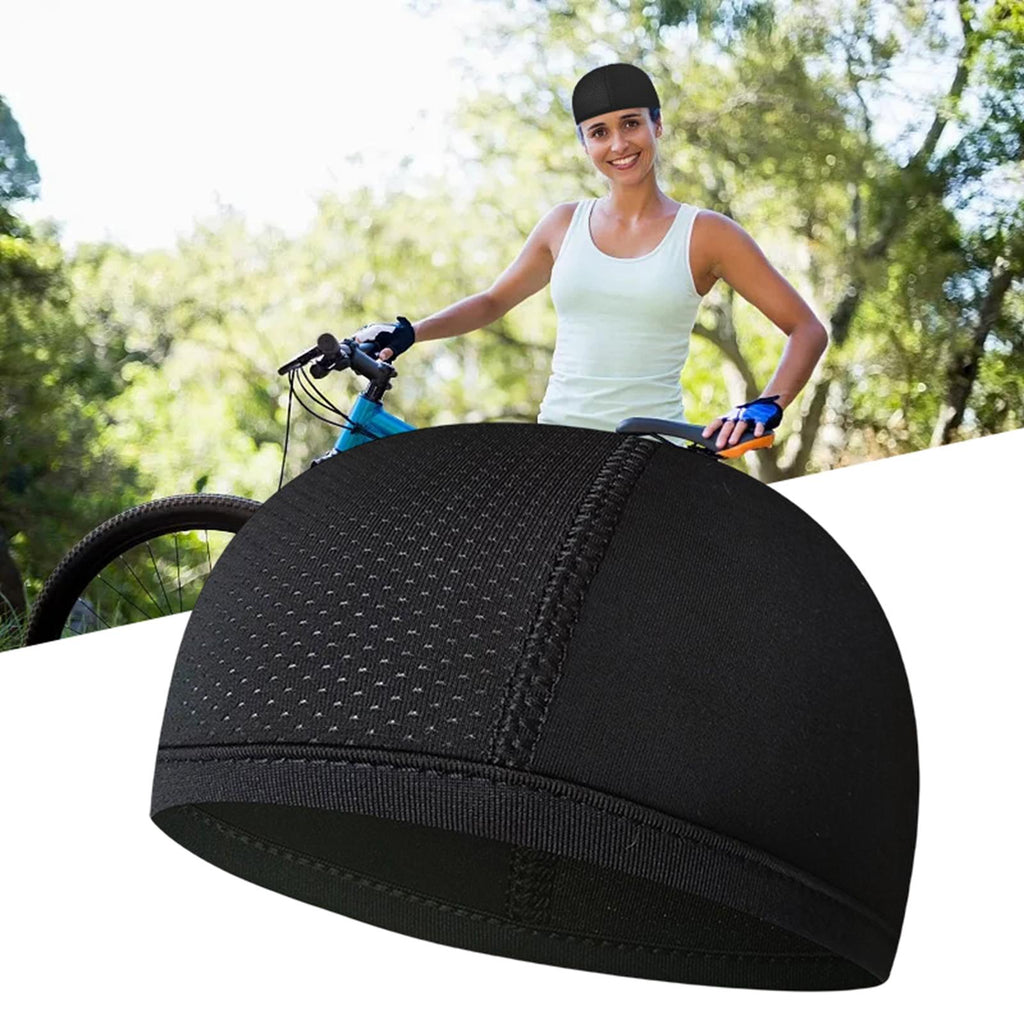 Maxbell Mens Cycling Caps Cycling Running Hat Helmet Lining Cooling Skull Caps Black
