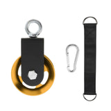 Maxbell Cable Pulley with Hanging Straps and Carabiner Silent Pulley for Ladder Lift Gold 157x95mm