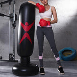 Maxbell Inflatable Boxing Bag Heavy Bag with Stand Pressure Relief Sandbag Tumbler Black Red