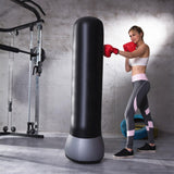 Maxbell Inflatable Boxing Bag Heavy Bag with Stand Pressure Relief Sandbag Tumbler Black Gray