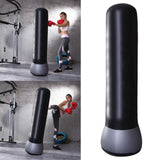 Maxbell Inflatable Boxing Bag Heavy Bag with Stand Pressure Relief Sandbag Tumbler Black Gray