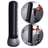 Maxbell Inflatable Boxing Bag Heavy Bag with Stand Pressure Relief Sandbag Tumbler Black Gray