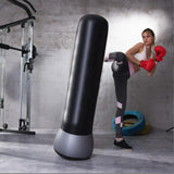 Maxbell Inflatable Boxing Bag Heavy Bag with Stand Pressure Relief Sandbag Tumbler Black Gray