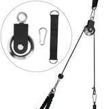 Maxbell Cable Pulley with Hanging Straps and Carabiner Silent Pulley for Ladder Lift Silver 157x95mm