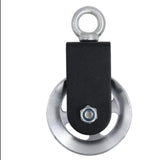 Maxbell Cable Pulley with Hanging Straps and Carabiner Silent Pulley for Ladder Lift Silver 157x95mm