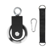 Maxbell Cable Pulley with Hanging Straps and Carabiner Silent Pulley for Ladder Lift Silver 157x95mm