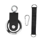 Maxbell Cable Pulley with Hanging Straps and Carabiner Silent Pulley for Ladder Lift Silver 157x95mm