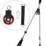 Maxbell Cable Pulley with Hanging Straps and Carabiner Silent Pulley for Ladder Lift Red 157x95mm