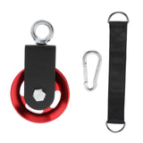 Maxbell Cable Pulley with Hanging Straps and Carabiner Silent Pulley for Ladder Lift Red 157x95mm