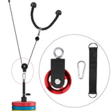 Maxbell Cable Pulley with Hanging Straps and Carabiner Silent Pulley for Ladder Lift Red 157x95mm