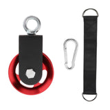 Maxbell Cable Pulley with Hanging Straps and Carabiner Silent Pulley for Ladder Lift Red 157x95mm