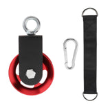 Maxbell Cable Pulley with Hanging Straps and Carabiner Silent Pulley for Ladder Lift Red 157x95mm