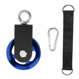 Maxbell Cable Pulley with Hanging Straps and Carabiner Silent Pulley for Ladder Lift Blue 155x88mm