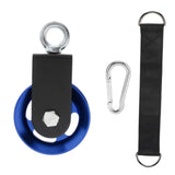 Maxbell Cable Pulley with Hanging Straps and Carabiner Silent Pulley for Ladder Lift Blue 155x88mm