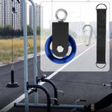 Maxbell Cable Pulley with Hanging Straps and Carabiner Silent Pulley for Ladder Lift Blue 155x88mm