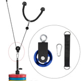 Maxbell Cable Pulley with Hanging Straps and Carabiner Silent Pulley for Ladder Lift Blue 155x88mm