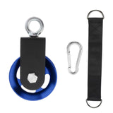 Maxbell Cable Pulley with Hanging Straps and Carabiner Silent Pulley for Ladder Lift Blue 157x95mm