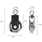 Maxbell Cable Pulley with Hanging Straps and Carabiner Silent Pulley for Ladder Lift Silver 155x88mm