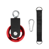 Maxbell Cable Pulley with Hanging Straps and Carabiner Silent Pulley for Ladder Lift Red 155x88mm