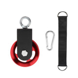 Maxbell Cable Pulley with Hanging Straps and Carabiner Silent Pulley for Ladder Lift Red 155x88mm