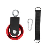 Maxbell Cable Pulley with Hanging Straps and Carabiner Silent Pulley for Ladder Lift Red 155x88mm