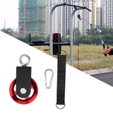 Maxbell Cable Pulley with Hanging Straps and Carabiner Silent Pulley for Ladder Lift Red 155x88mm