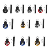 Maxbell Cable Pulley with Hanging Straps and Carabiner Silent Pulley for Ladder Lift Black 155x88mm