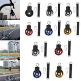 Maxbell Cable Pulley with Hanging Straps and Carabiner Silent Pulley for Ladder Lift Black 155x88mm