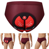 Maxbell MTB Bike Underwear Briefs Undershorts Men Padded Cycling Short Deep Red XL