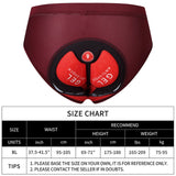 Maxbell MTB Bike Underwear Briefs Undershorts Men Padded Cycling Short Deep Red XL