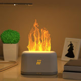 Maxbell 3D Flame Night Light Cool Mist Humidifier USB Charging for Travel Desktop White