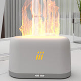 Maxbell 3D Flame Night Light Cool Mist Humidifier USB Charging for Travel Desktop White