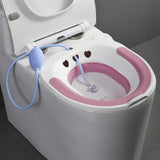 Maxbell Collapsible Sitz Bath Toilet Seat for Soothes Cleanse Vagina Anal Home Use Pink