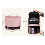 Maxbell Hanging Toiletries Case Makeup Pouch Waterproof for Men Women Multi Function Pink